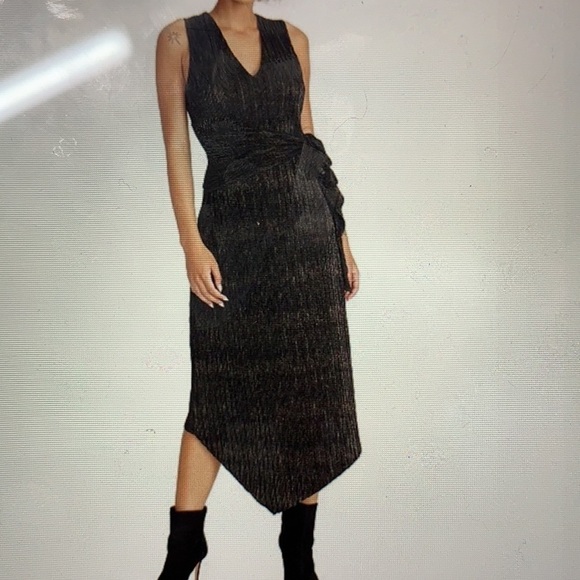 RACHEL Rachel Roy Dresses & Skirts - Rachel Roy black gold shimmer handkerchief tie SzS